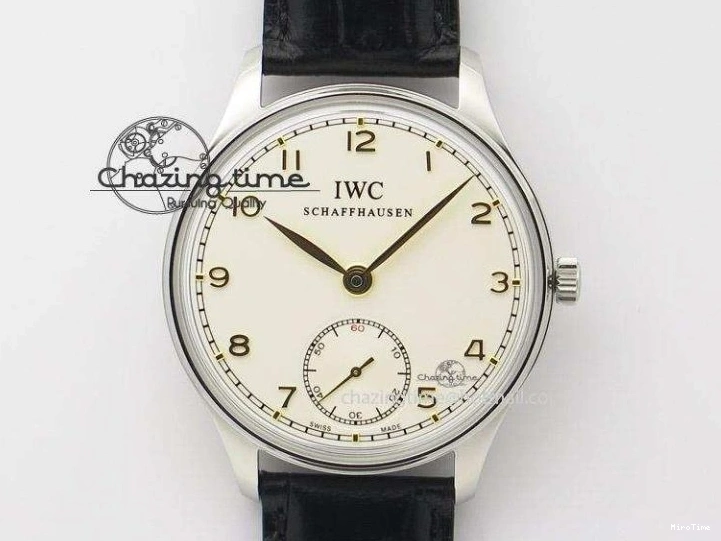 MIROTIME 0324 Portuguese Chrono RG IW371433 Jackie Chan ZF 1:1 Best Edition Gray Dial On Black Leather Strap A7750 V WrinkleFree 7273